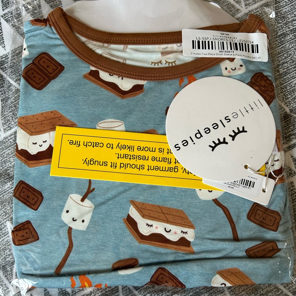 NEW Little Sleepies S’mores Galore Short Sleeve Pajama Set Size 4T